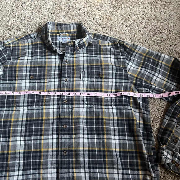 Carhartt Button Down Shirt Flannel Plaid XL Relaxed Fit - Picture 4 of 6